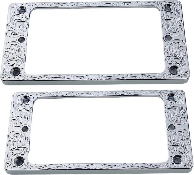 guyker Metal Flat Humbucker Cover, Pickup Mounting Ring Set - Bridge Neck Pickups Frame Replacement Part for Electric Guitar or Precision Bass(2PCS, PR008 Chrome) - Image 1